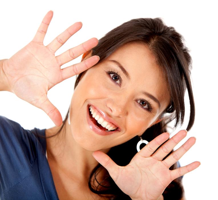 woman with dental veneers