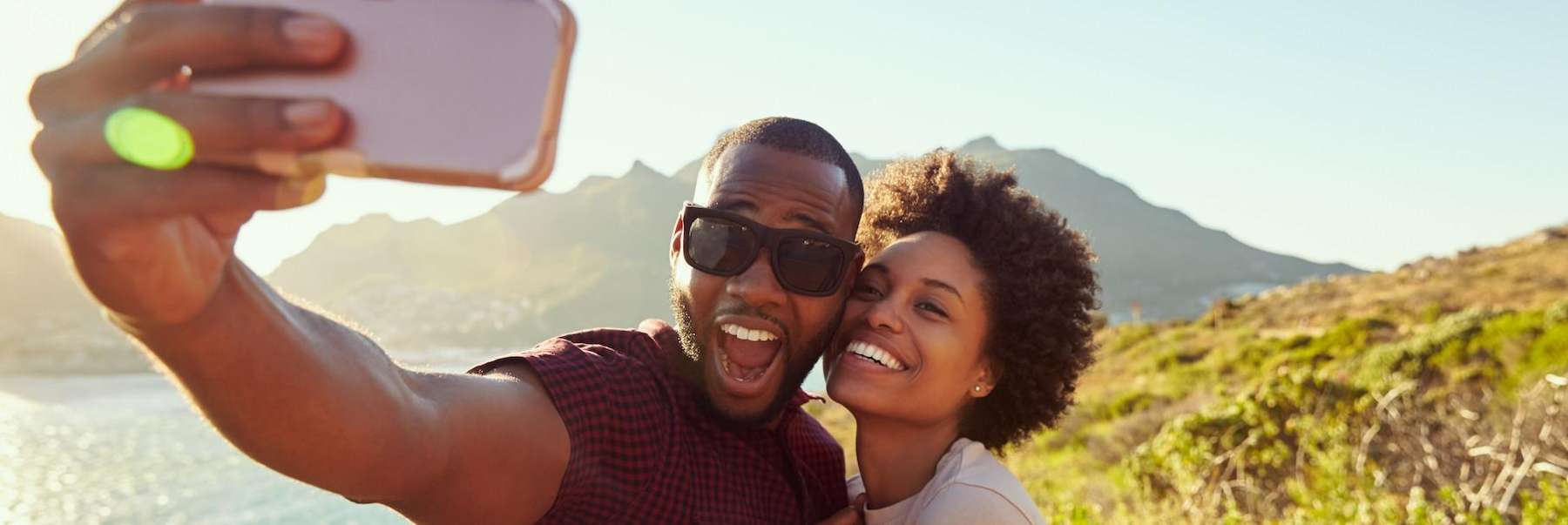 couple hiking outside | dentist rockville md