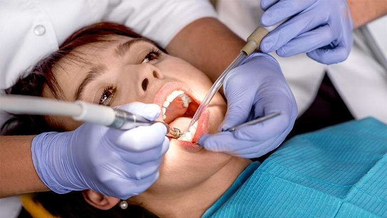 Close up of patient getting root canal in Rockville MD