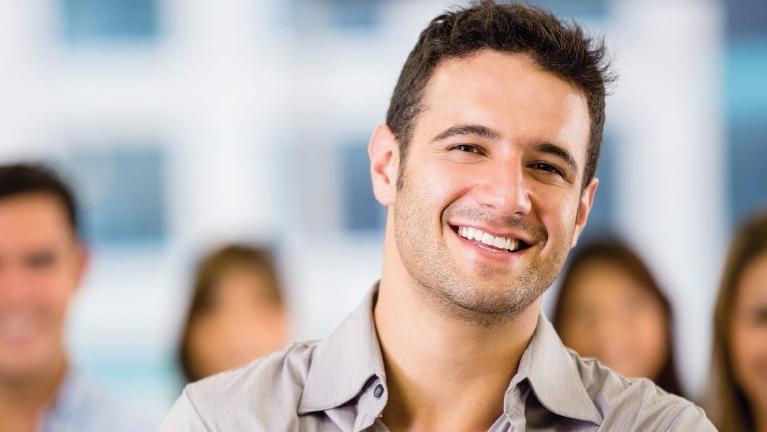 Man smiling at TMJ dentist near me Rockville