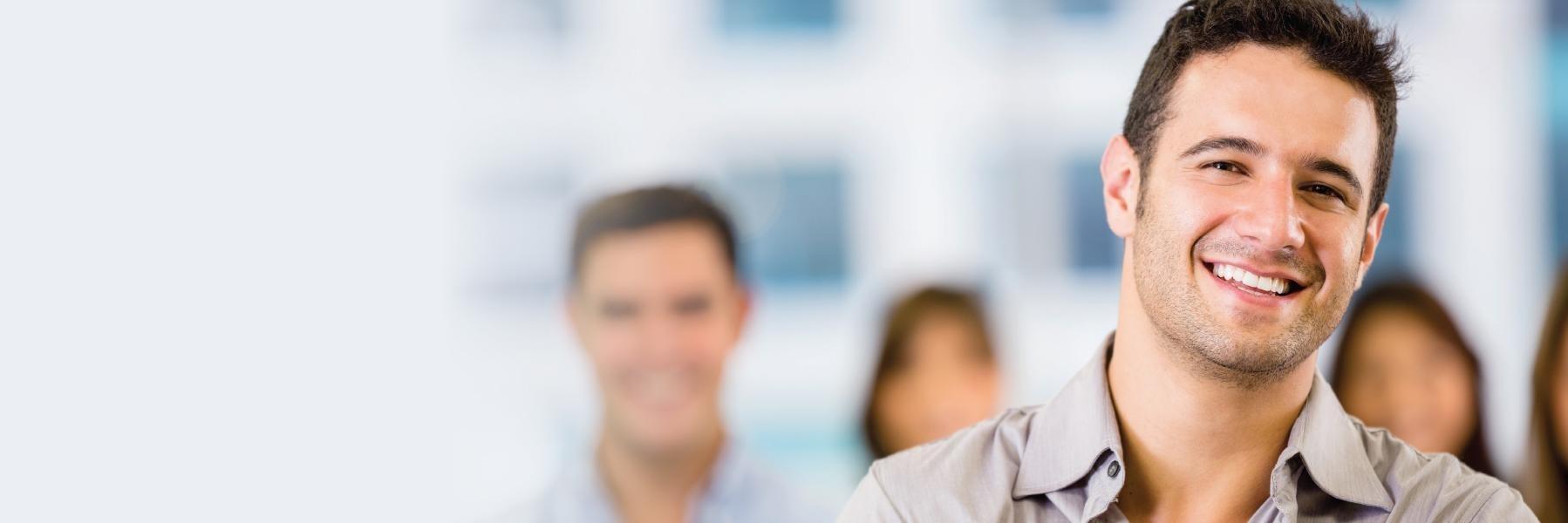 Man with ClearCorrect aligners smiling in Rockville, MD