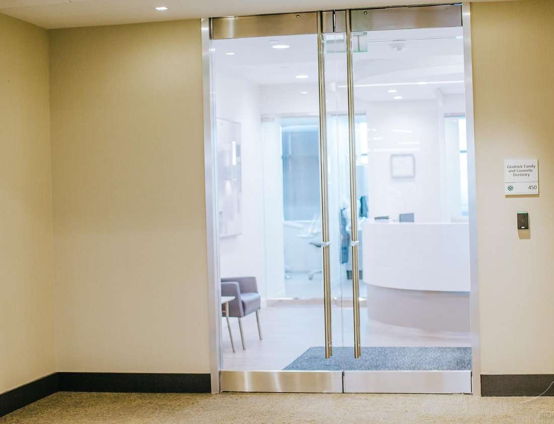 dentist in Rockville | front door of dental office